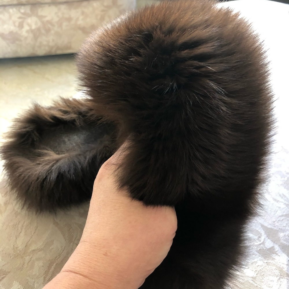 Brown Fur Velcro Bloomindales Head Band